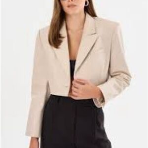Zara | Linen Chic Cream Blazer